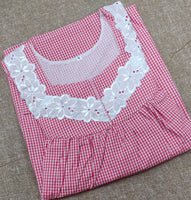 Cotton Pleated , With Pockets, No Open Small Printed Nighty