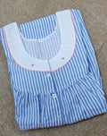 Cotton Pleated , With Pockets, Half Open Small Printed Nighty