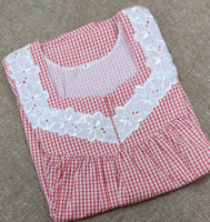 Cotton Pleated , With Pockets, No Open Small Printed Nighty