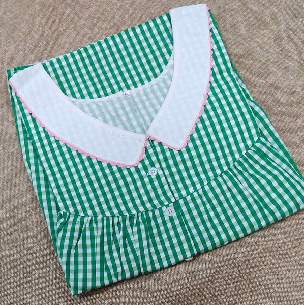 Cotton Pleated , With Pockets, Half Open Large Printed Nighty