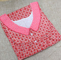 Soft Cotton Pleated , With Pockets, Half Open Large Printed Nighty