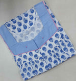 Soft Cotton Pleated , With Pockets, Half Open Large Printed Nighty