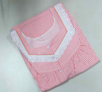 Cotton Pleated , With Pockets, Half Open Large Printed Nighty