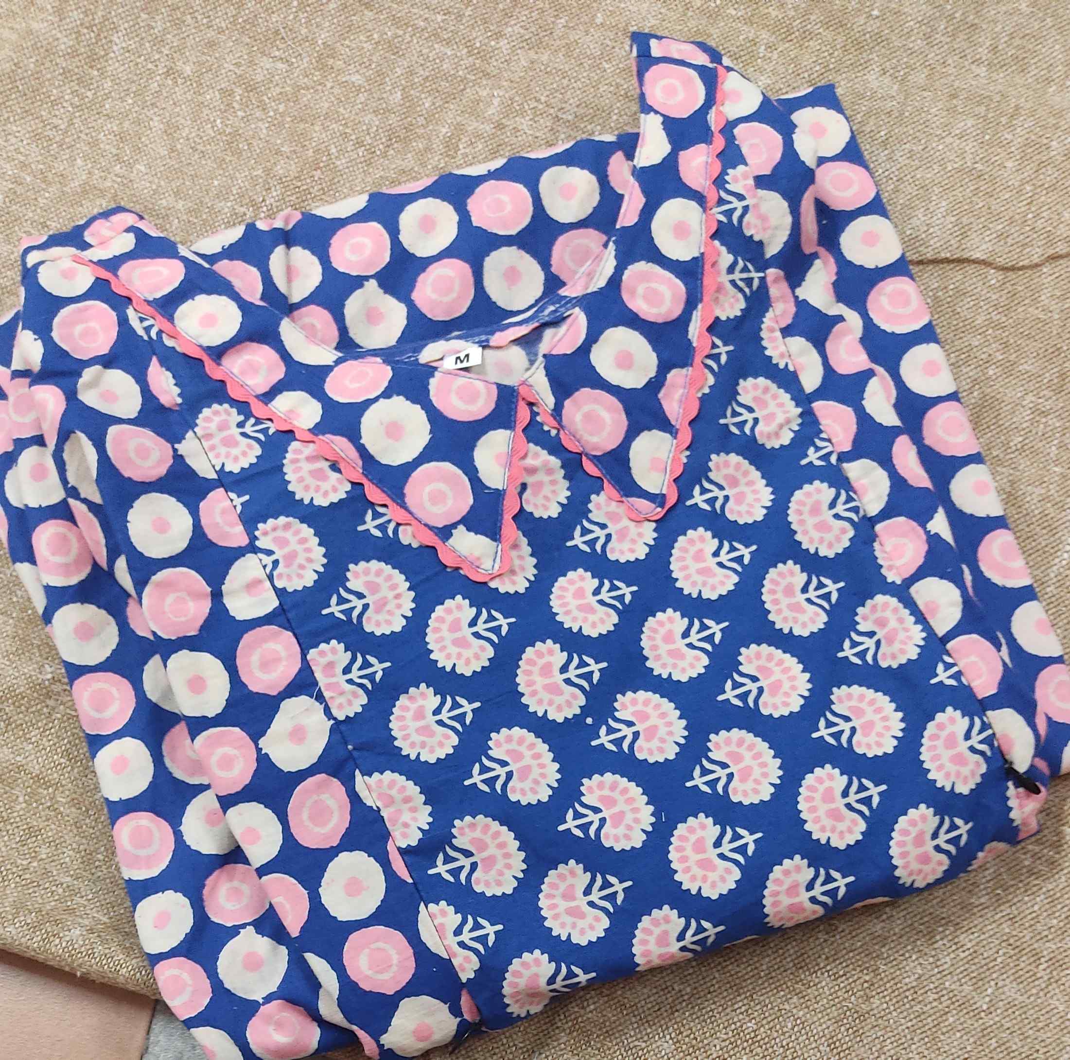 Cotton Pleated , Side zip, Side elastic Medium Plus Printed Maternity Wear