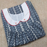 Cotton Pleated , With Pockets, No Open Medium Printed Nighty