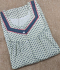 Cotton Pleated , With Pockets, Half Open Medium Printed Nighty