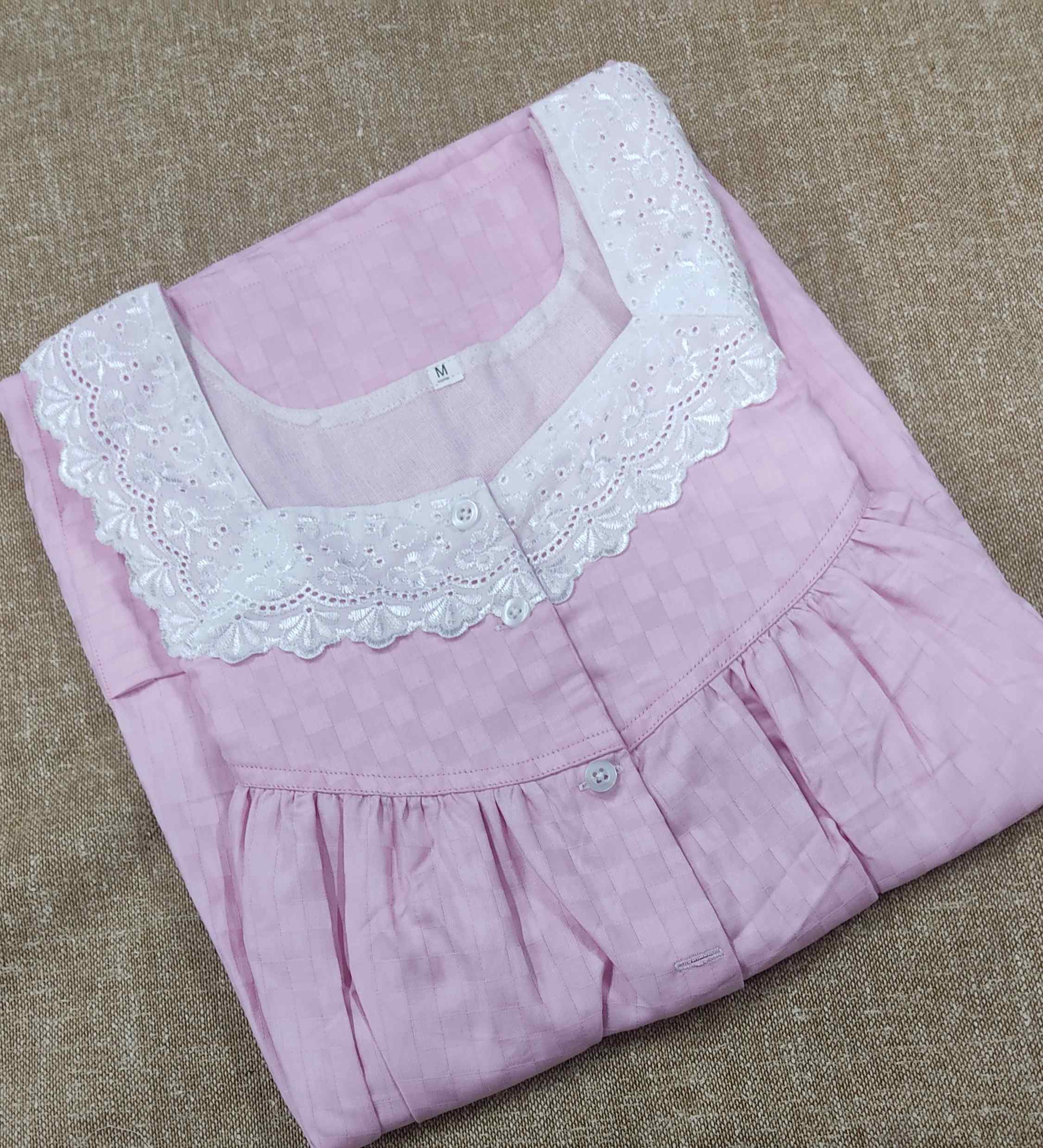Cotton Pleated , With Pockets, Half Open Medium Printed Nighty