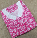 Cotton Pleated , With Pockets, No Open Medium Printed Nighty