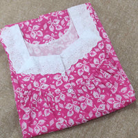 Cotton Pleated , With Pockets, Half Open Medium Printed Nighty