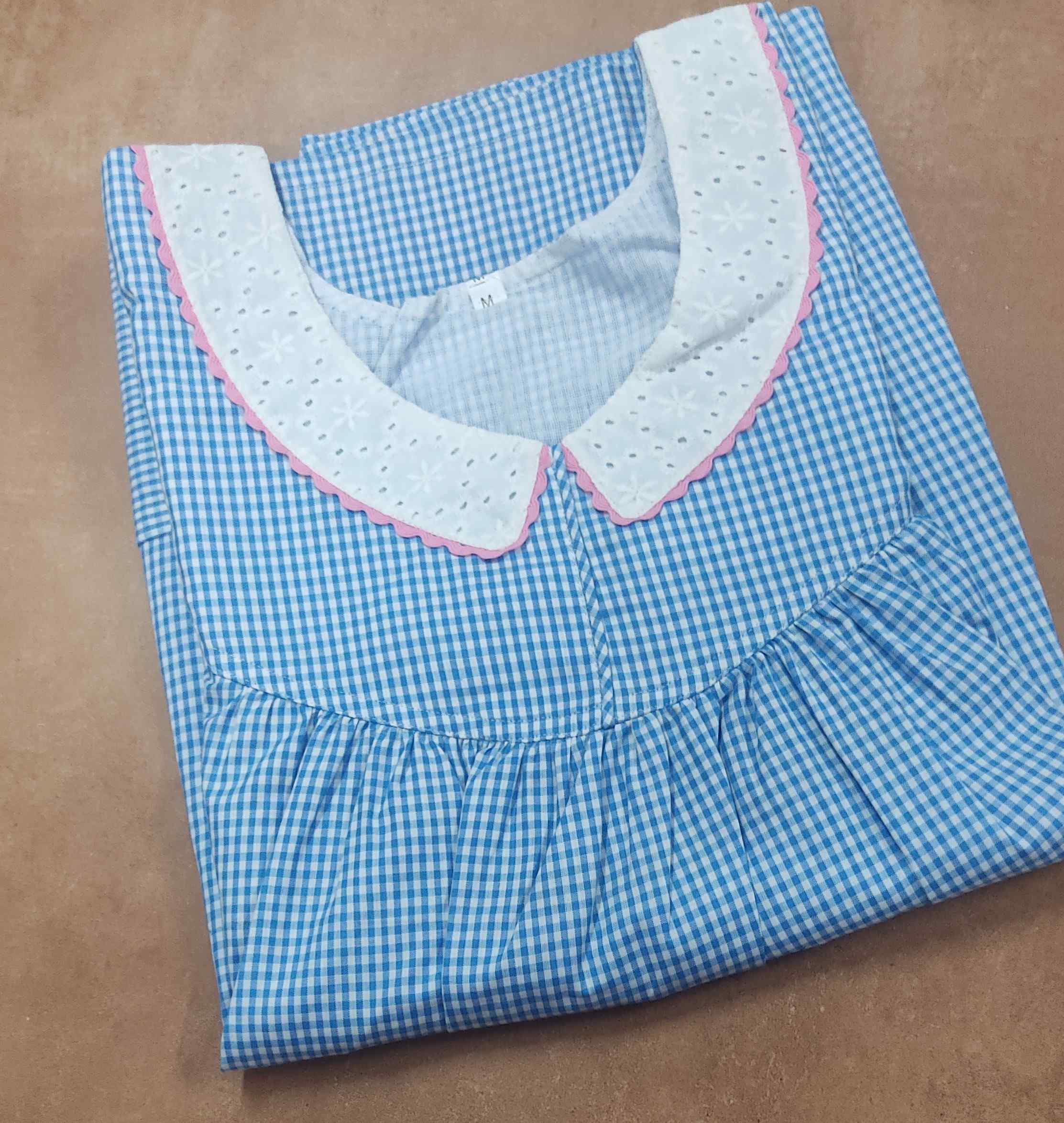Cotton Pleated , With Pockets, No Open Medium Printed Nighty