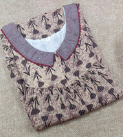Soft Cotton Pleated , With Pockets, No Open Medium Printed Nighty