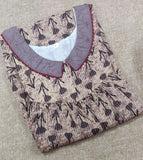 Soft Cotton Pleated , With Pockets, No Open Medium Printed Nighty