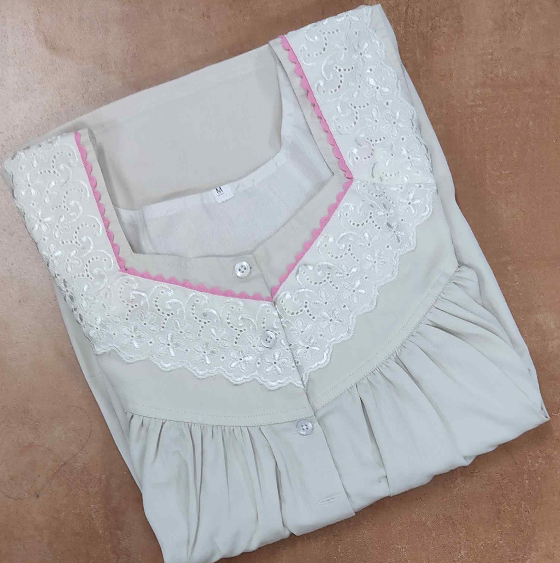 Cotton Pleated , With Pockets, Half Open Medium Printed Nighty
