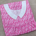 Cotton Pleated , With Pockets, No Open Medium Printed Nighty