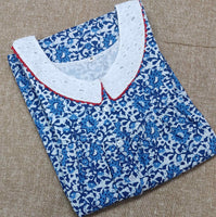Cotton Pleated , With Pockets, Half Open Medium Printed Nighty