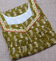 Cotton Pleated , With Pockets, No Open Medium Printed Nighty