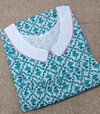 Cotton Pleated , With Pockets, No Open Medium Printed Nighty