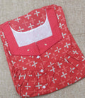 Cotton Pleated , With Pockets, Half Open Medium Printed Nighty