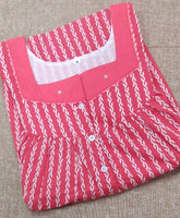 Soft Cotton Pleated , With Pockets, Half Open Medium Printed Nighty