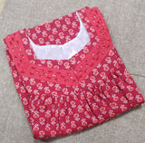 Cotton Pleated , With Pockets, No Open Medium Printed Nighty