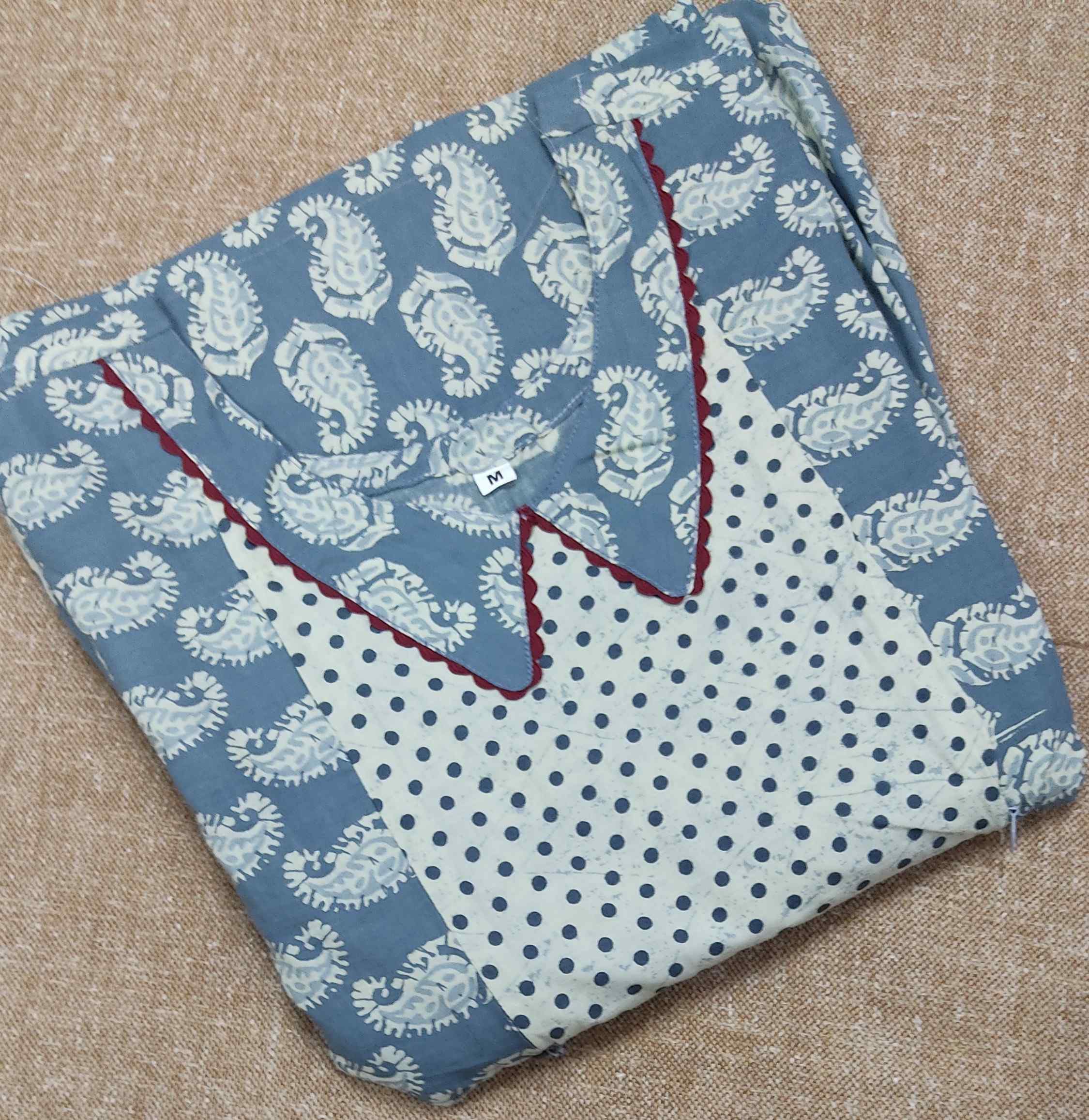 Cotton Pleated , Side zip, Side elastic Medium Plus Printed Maternity Wear