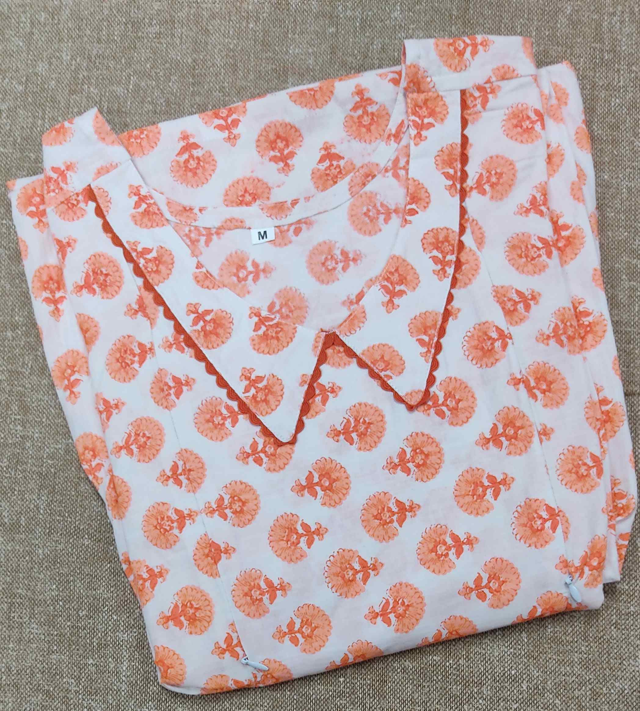 Cotton Pleated , Side zip, Side elastic Medium Plus Printed Maternity Wear