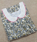 Cotton Pleated , With Pockets, No Open Medium Printed Nighty