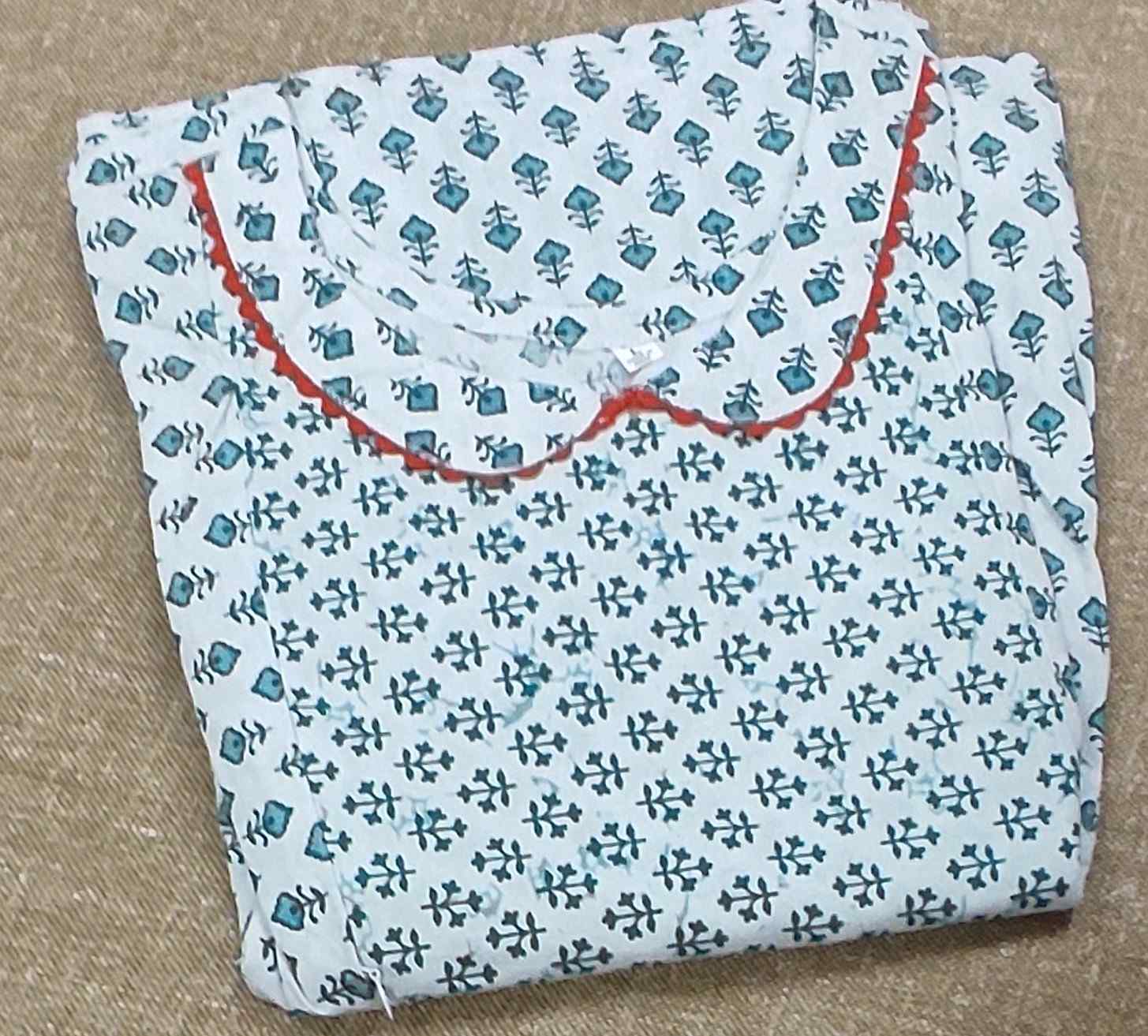Cotton Pleated , Side zip, Side elastic Large Printed Maternity Wear