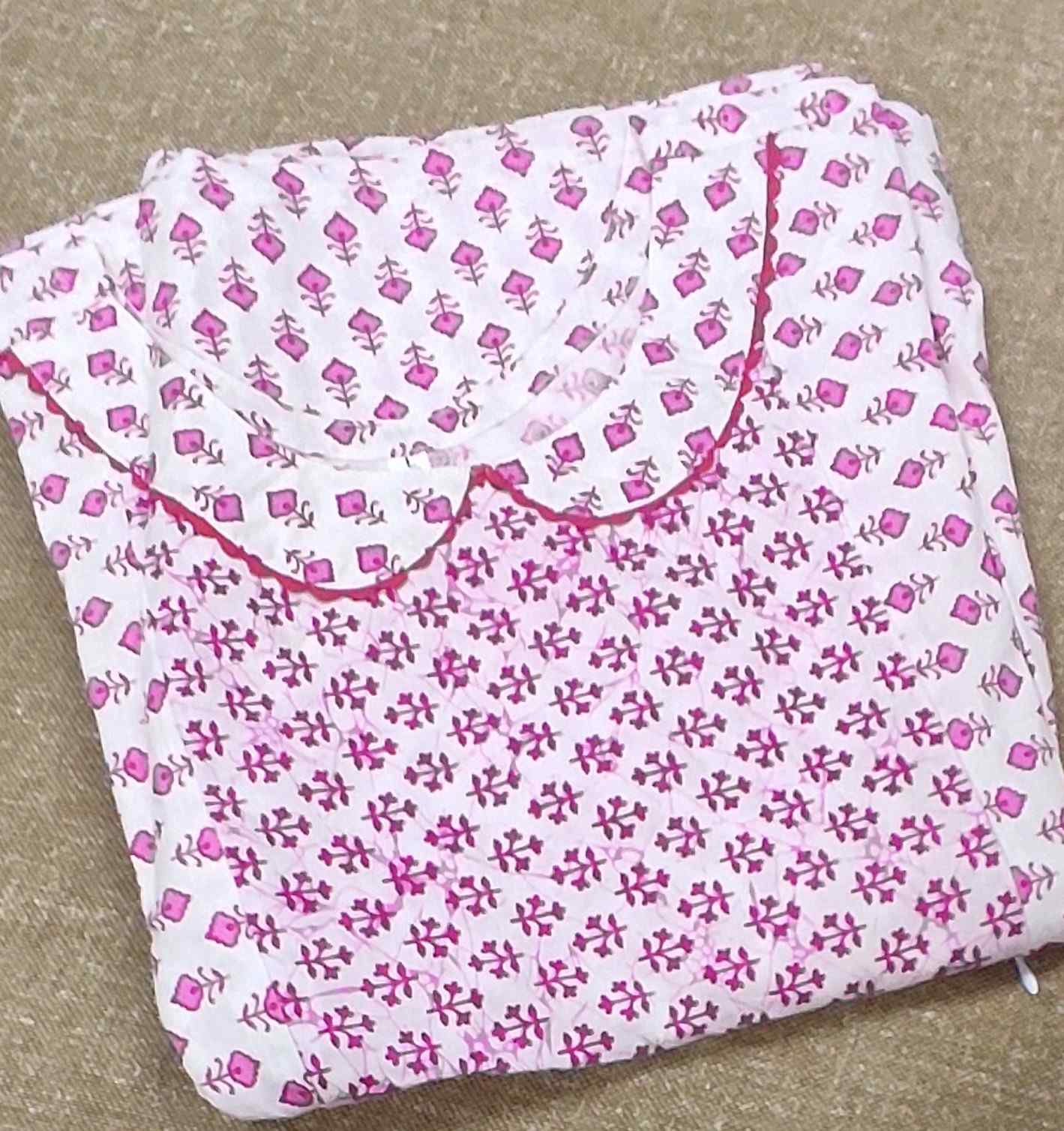 Cotton Pleated , Side zip, Side elastic Large Printed Maternity Wear