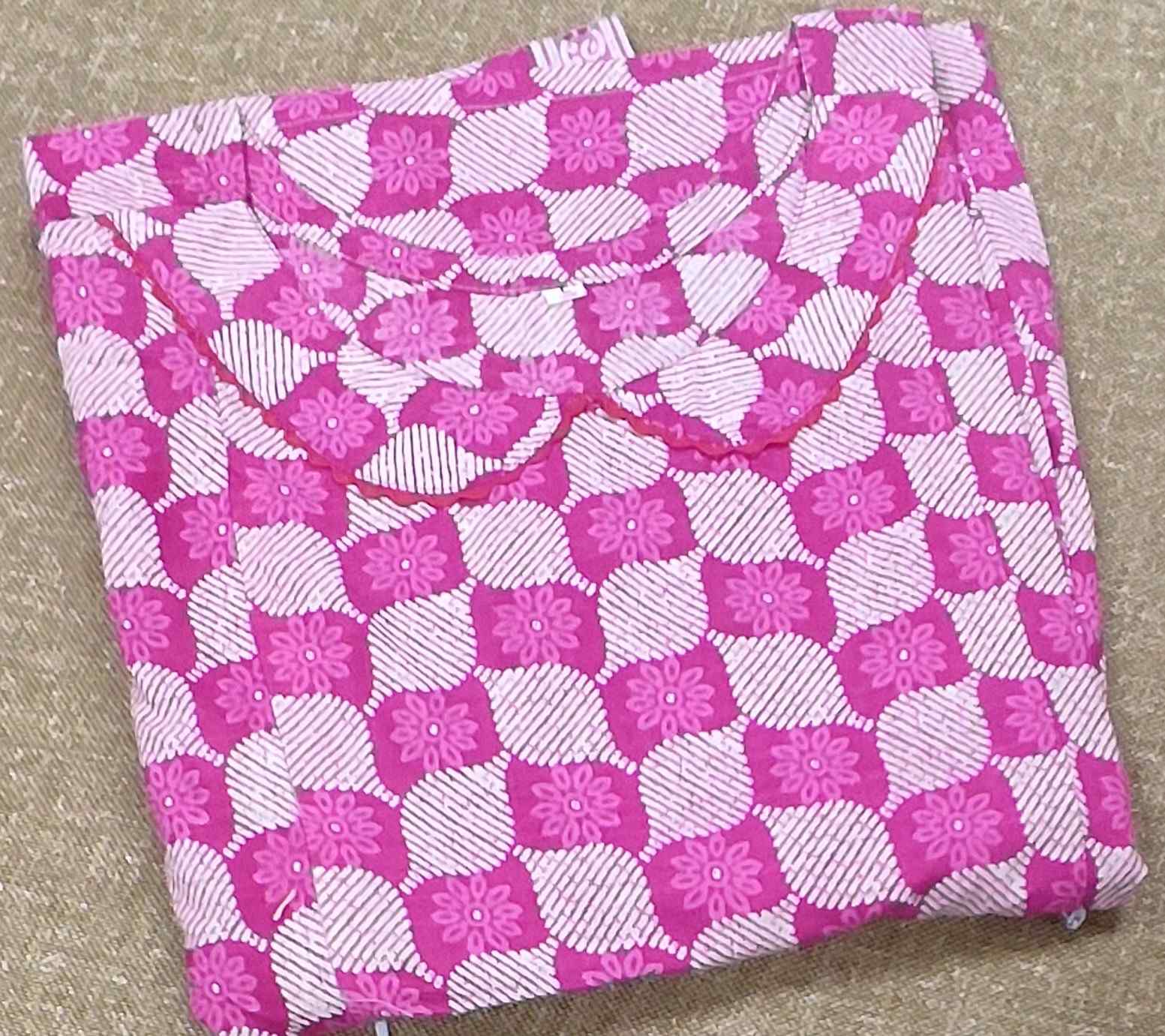 Cotton Pleated , Side zip Medium Plus Printed Maternity Wear