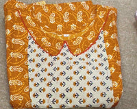 Cotton Pleated , Side zip, Side elastic Large Printed Maternity Wear