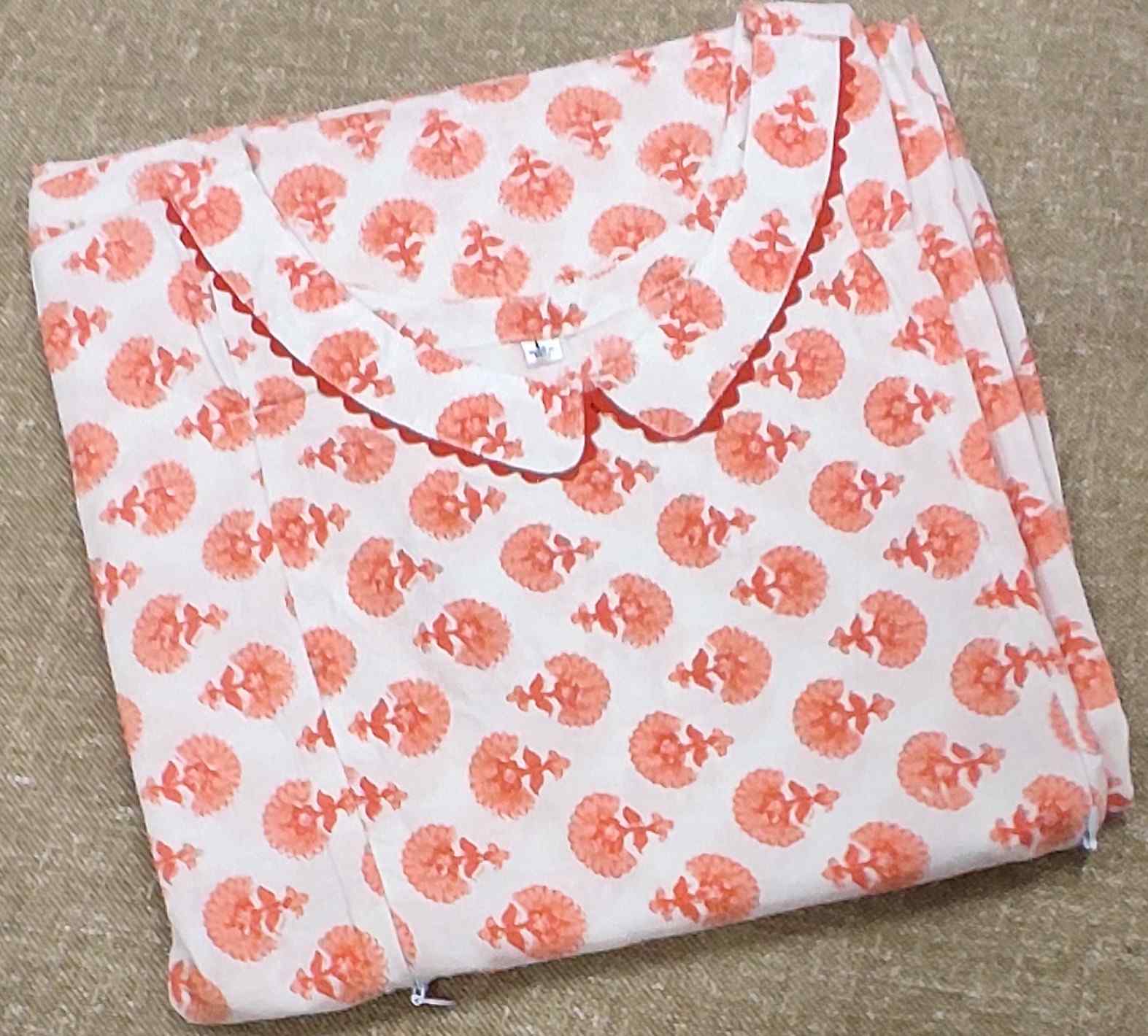 Cotton Pleated , Side zip, Side elastic Large Printed Maternity Wear