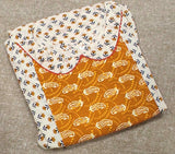 Cotton Pleated , Side zip, Side elastic Large Printed Maternity Wear