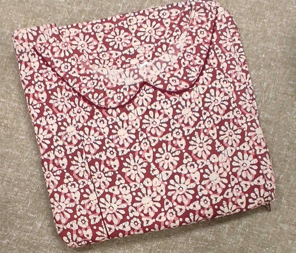 Cotton Pleated , Side zip, Side elastic Large Printed Nighty