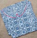Cotton Pleated , Side zip, Side elastic Large Printed Maternity Wear