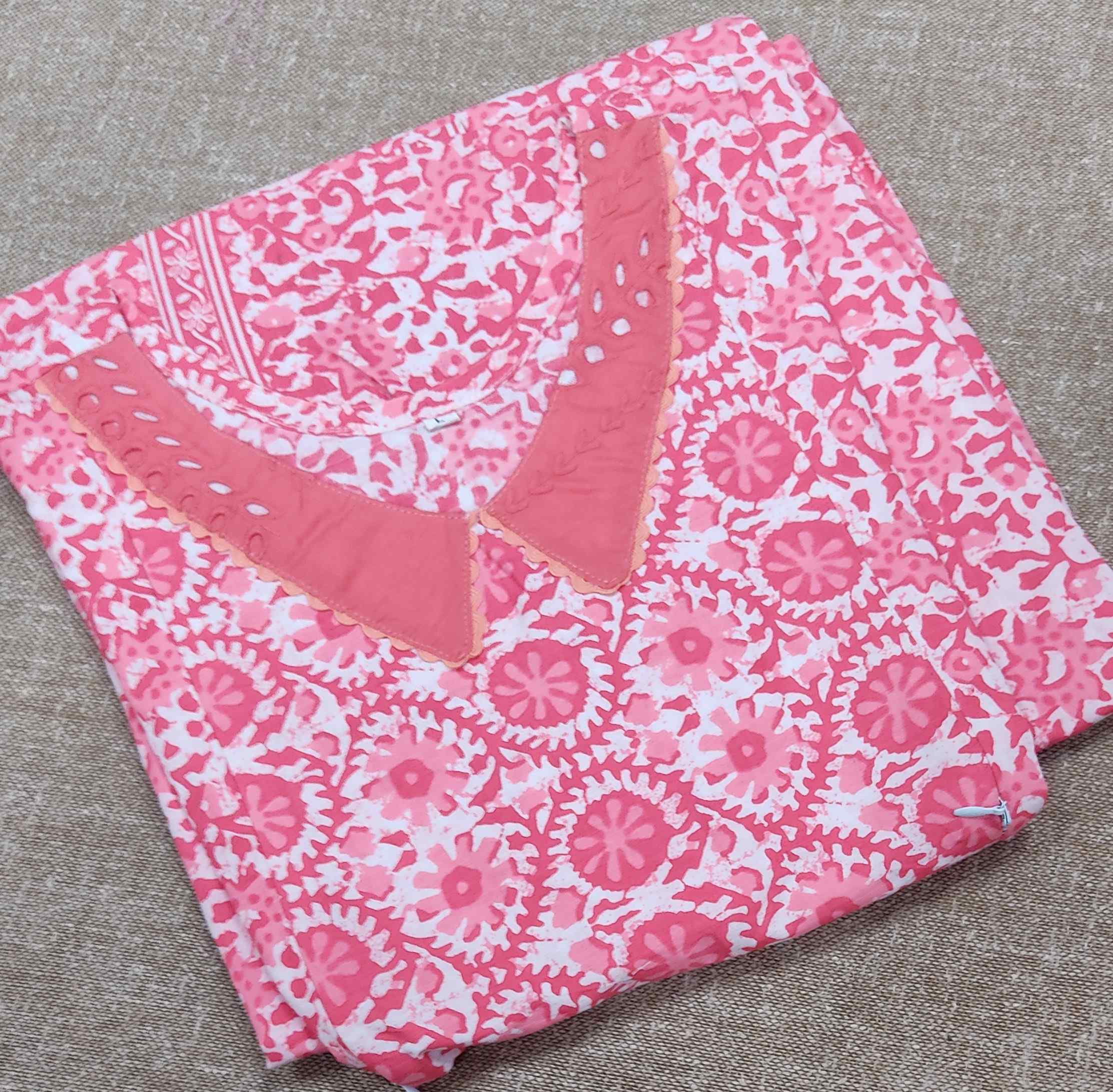 Cotton Pleated , Side zip, Side elastic Large Printed Maternity Wear