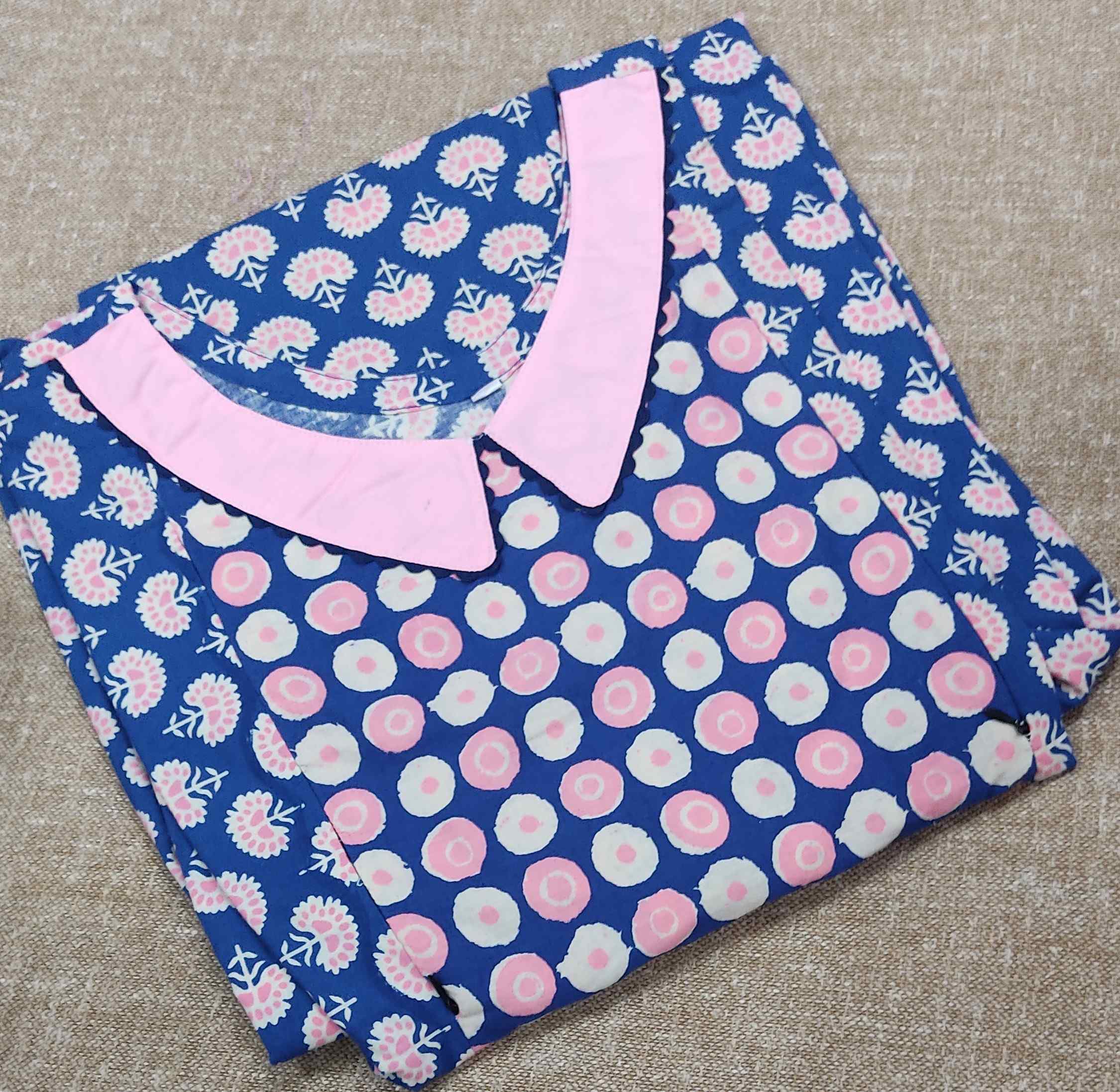 Cotton Pleated , Side zip, Side elastic Large Printed Maternity Wear