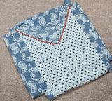 Cotton Pleated , Side zip, Side elastic Large Printed Maternity Wear