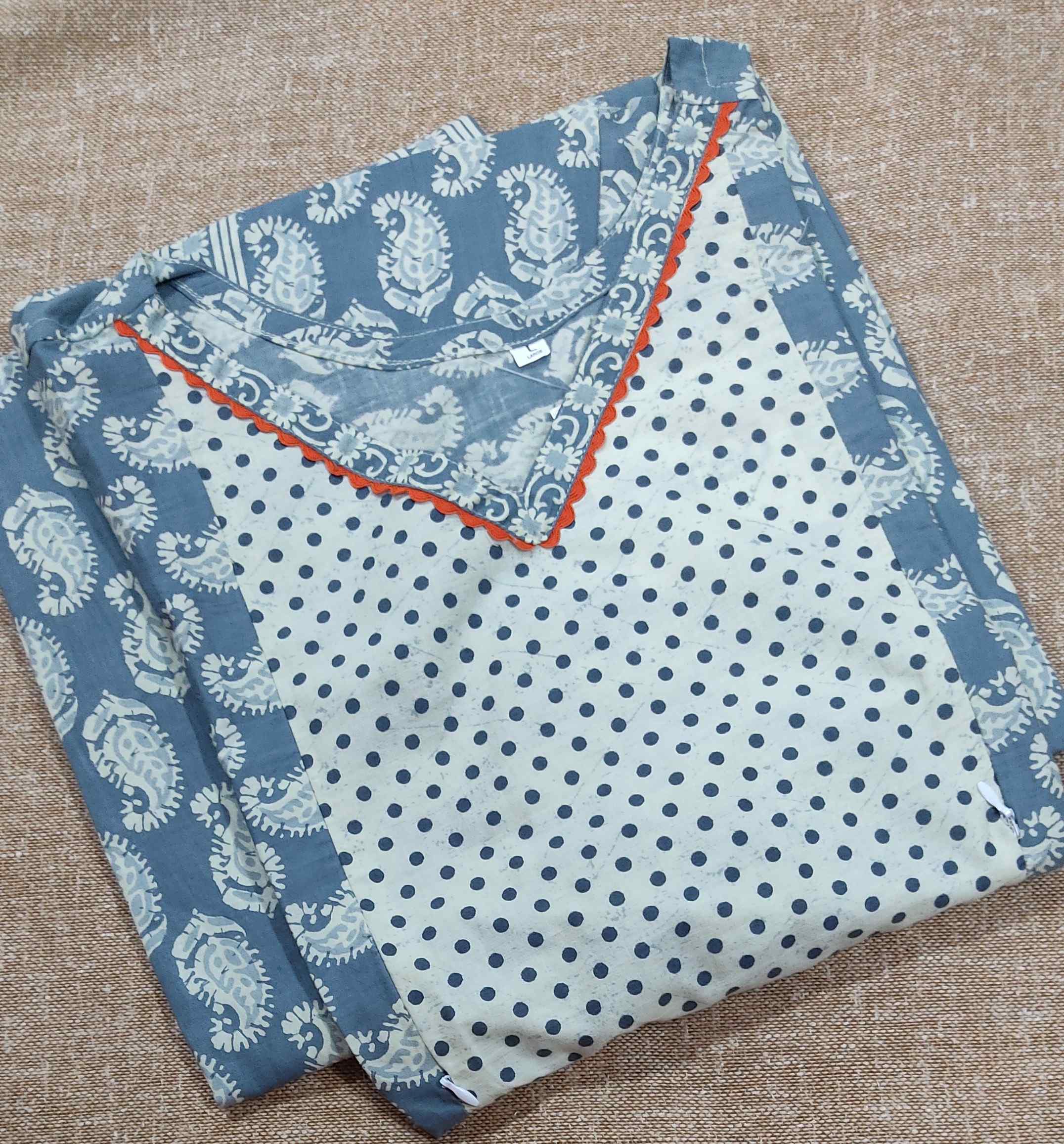 Cotton Pleated , Side zip, Side elastic Large Printed Maternity Wear