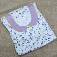 Cotton Pleated , With Pockets, No Open Small Printed Nighty