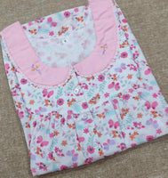 Rayon Pleated , With Pockets, Half Open Small Printed Nighty