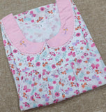 Rayon Pleated , With Pockets, Half Open Small Printed Nighty