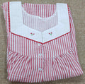 Cotton Pleated , With Pockets, Half Open Small Printed Nighty