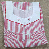 Cotton Pleated , With Pockets, Half Open Small Printed Nighty