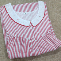 Cotton Pleated , With Pockets, Half Open Medium Printed Nighty