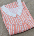 Cotton Pleated , With Pockets, Half Open Medium Printed Nighty