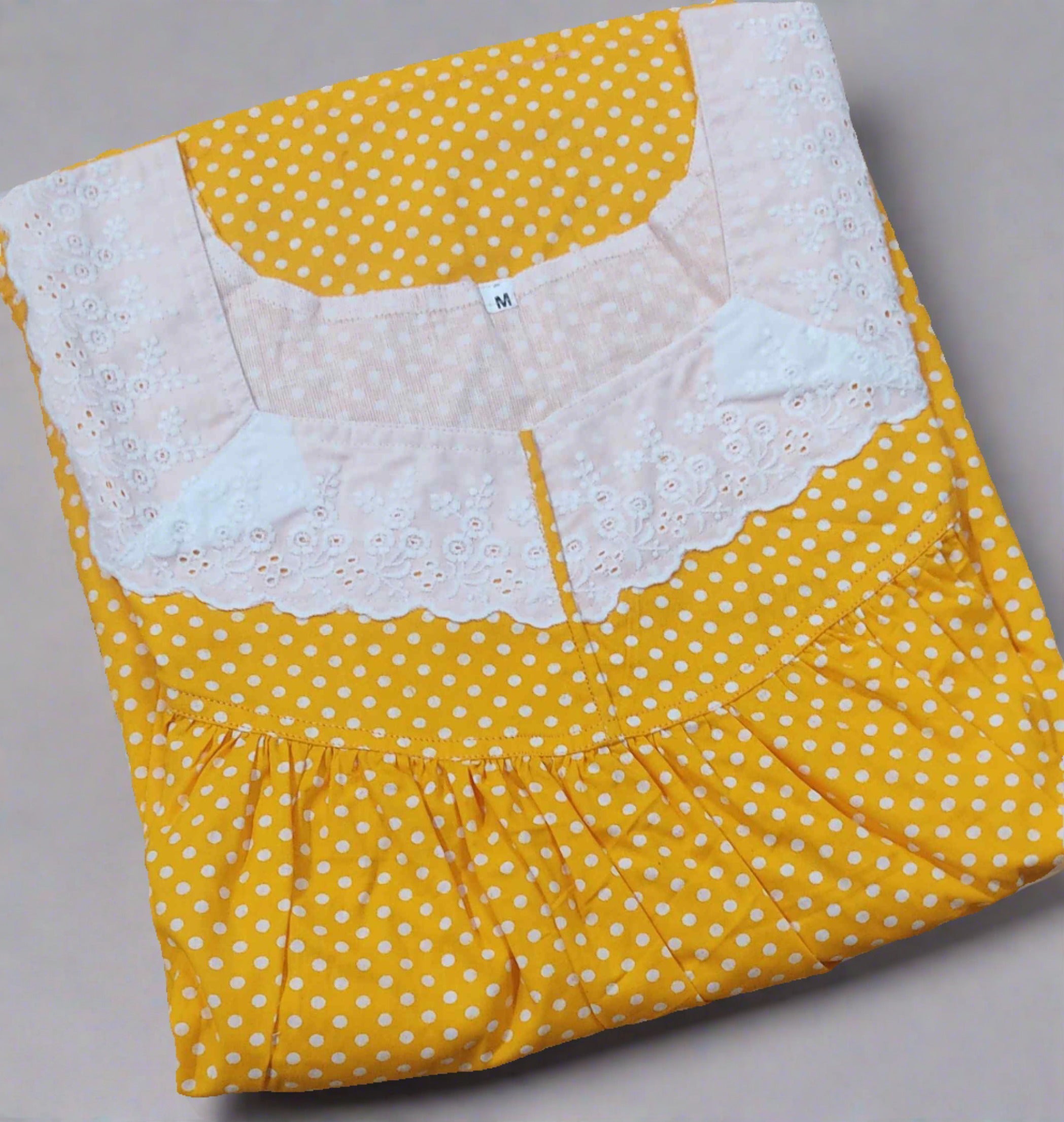 Cotton Pleated , With Pockets, No Open Medium Printed Nighty
