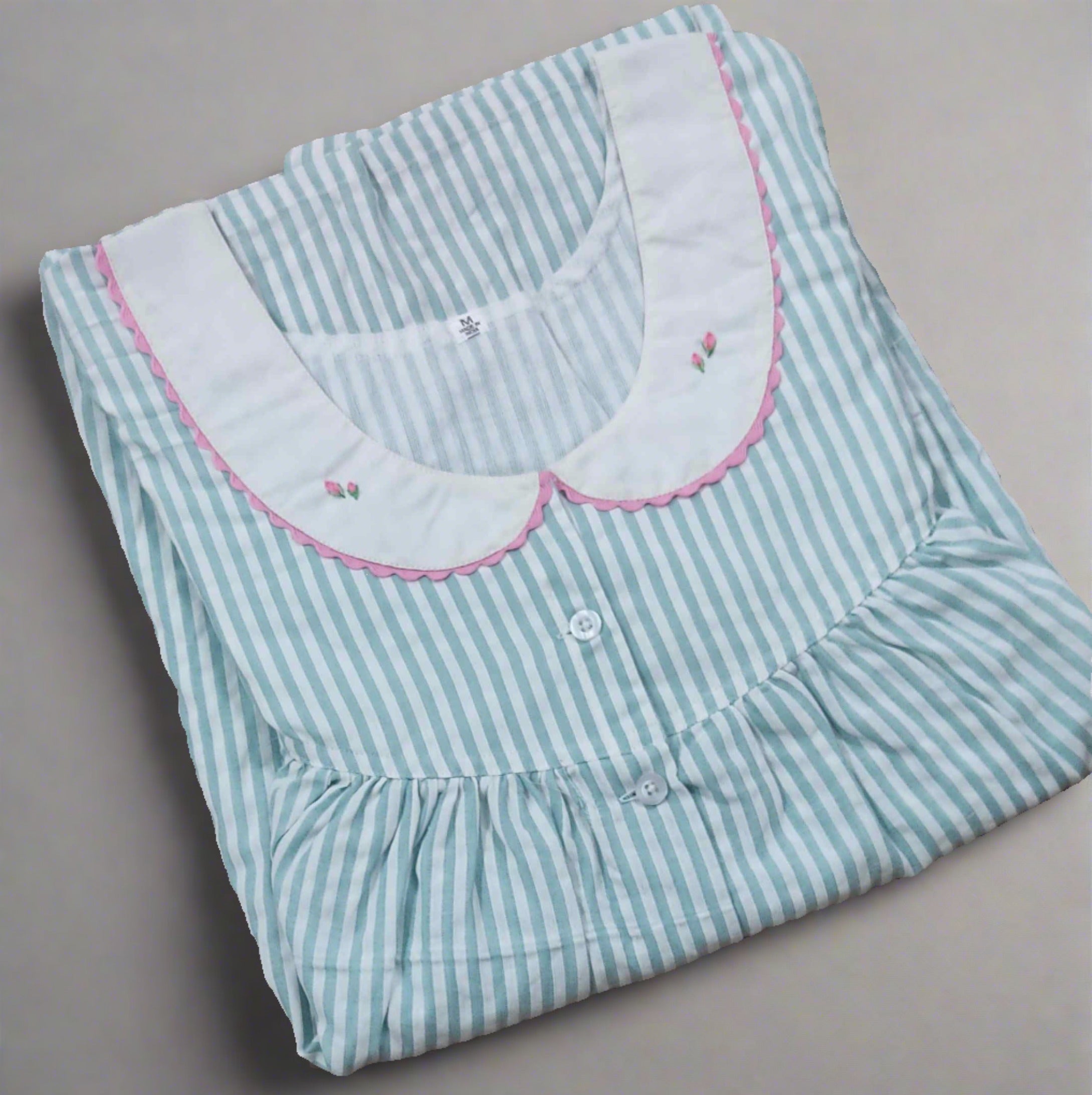 Cotton Pleated , With Pockets, Full Open Medium Printed Nighty