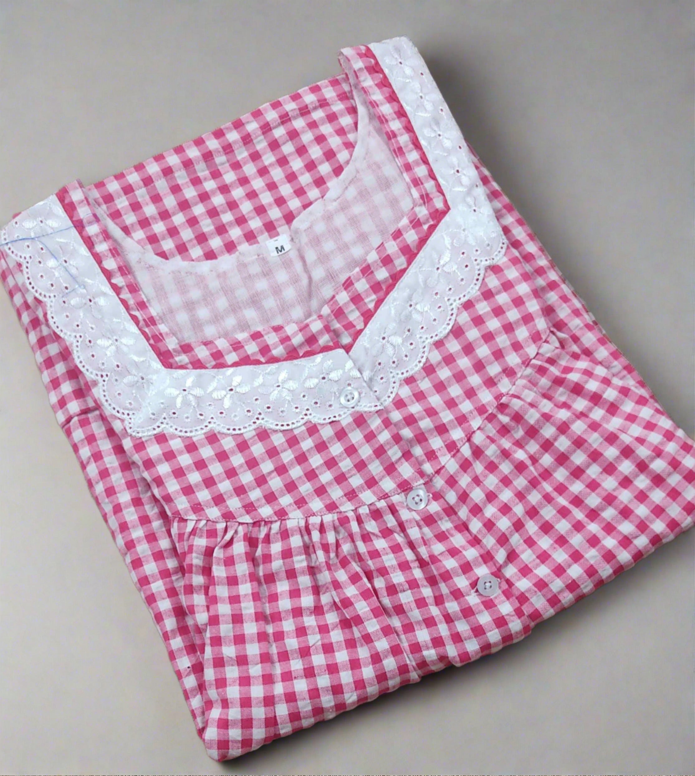Cotton Pleated , With Pockets, Half Open Medium Printed Nighty