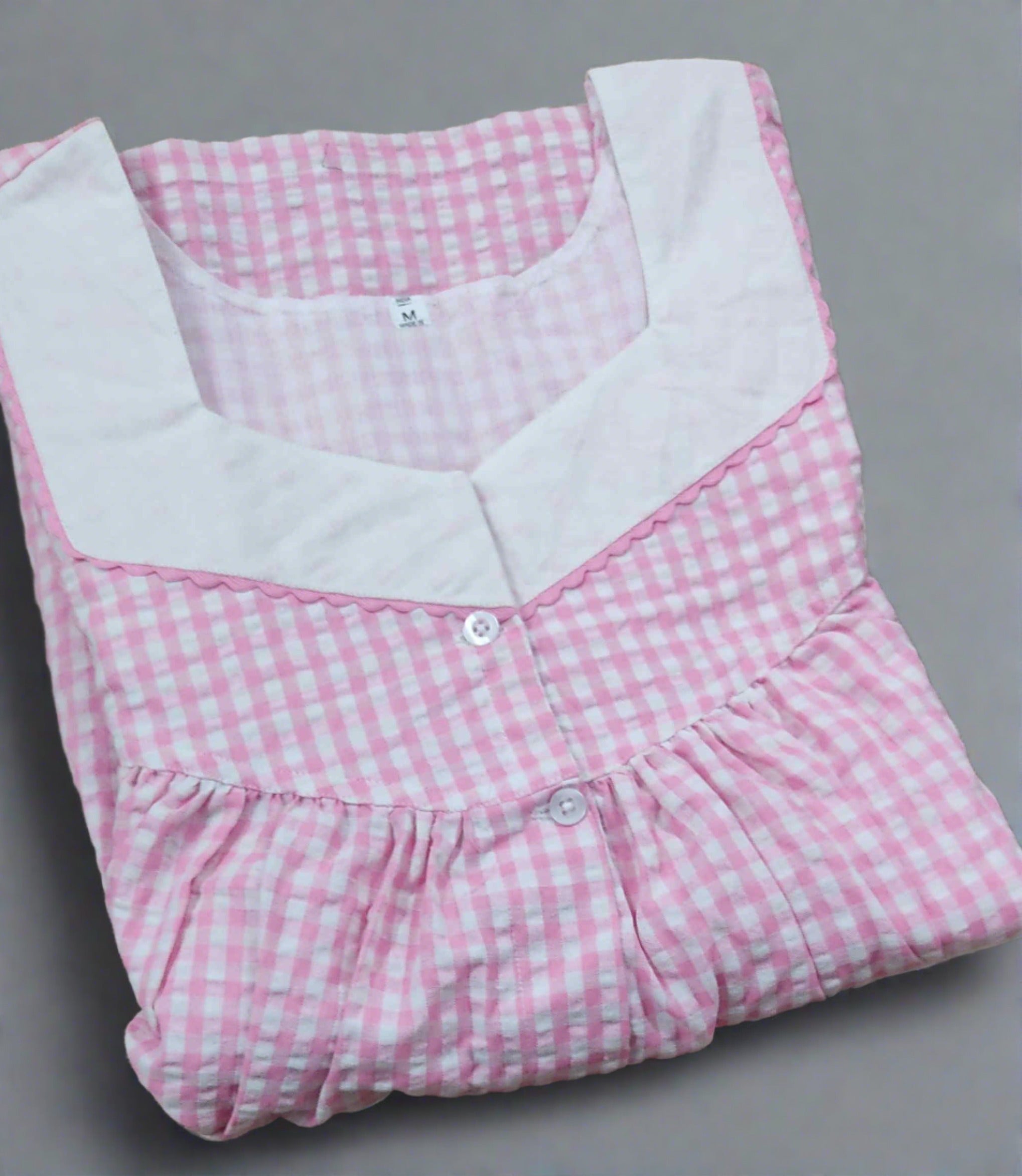 Cotton Pleated , Full Open Medium Printed Nighty